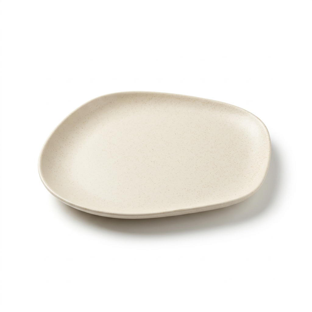Ceramic Plate with Rounded Edges – 25×20cm