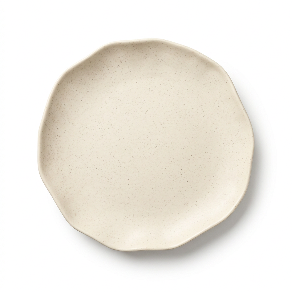 Ceramic Plate with Wavy Rim Cream – 22cm