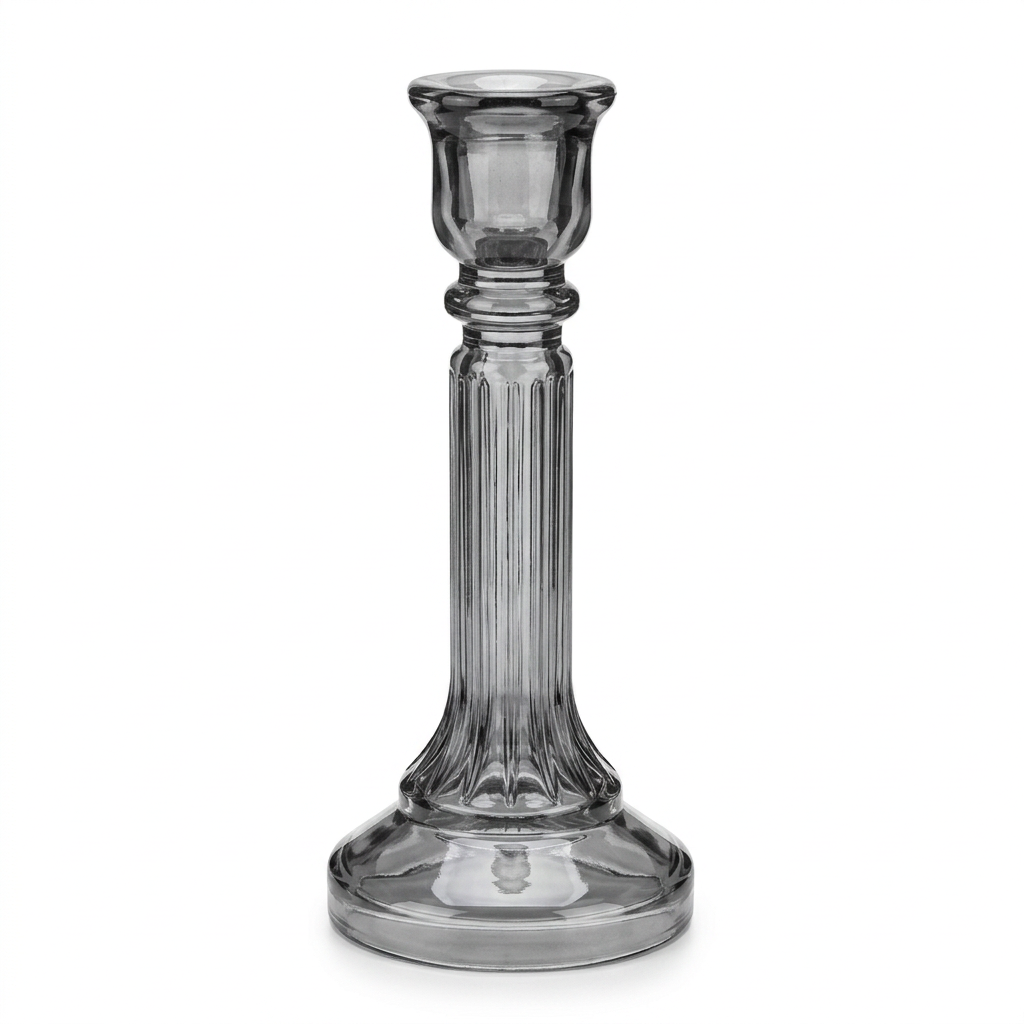 Crystal Candle Holder Grey - 20.5cm