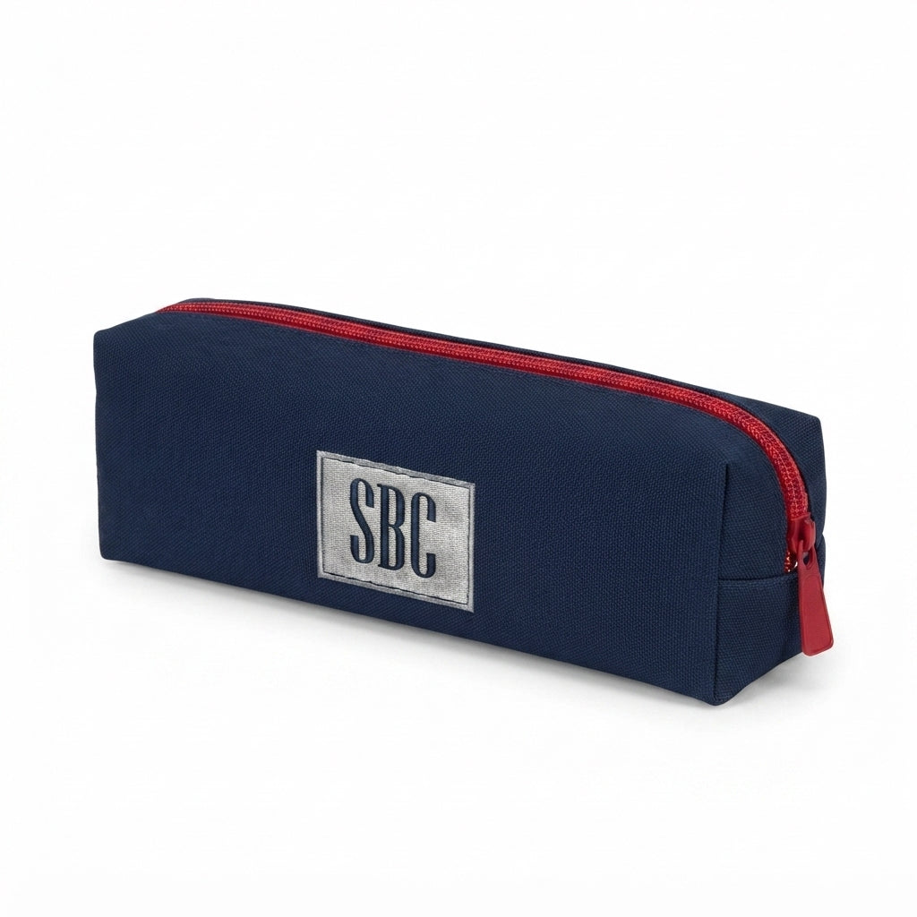 SBC Luxury 4-in-1 School Backpack Set 17" – Navy Blue & Red (Backpack + Lunch Bag + Water Bottle + Pencil Case)