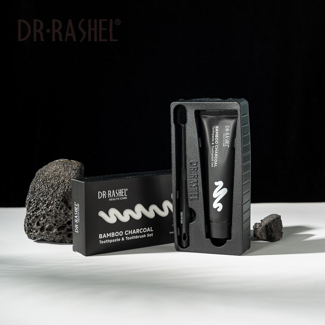 Dr Rashel Bamboo Charcoal Toothpaste (120g) & Toothbrush Set