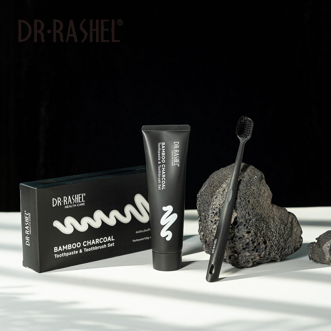 Dr Rashel Bamboo Charcoal Toothpaste (120g) & Toothbrush Set