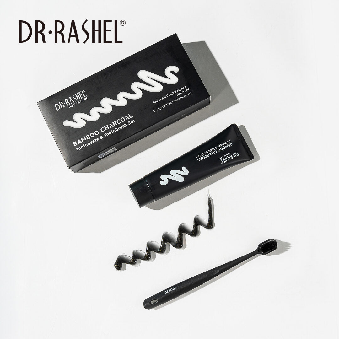 Dr Rashel Bamboo Charcoal Toothpaste (120g) & Toothbrush Set