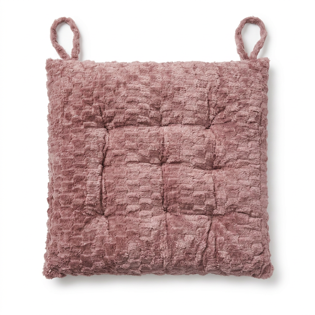 Dusty Rose Textured Square Seat Cushion – 38 × 38 cm