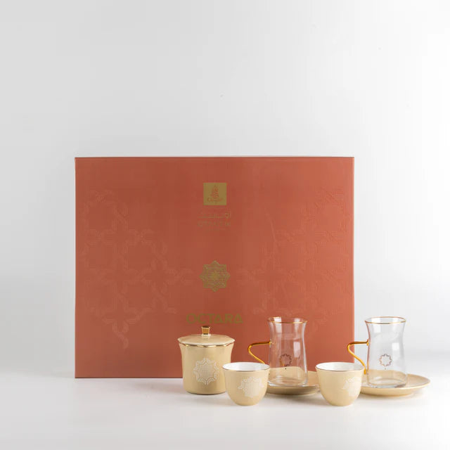 Otantik Octara - Tea Set (19-Pc) - Ivory & Gold