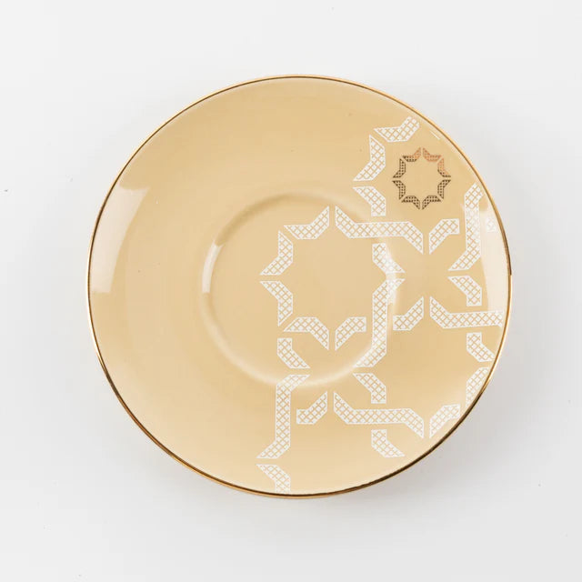 Otantik Octara - Cappuccino Set (12-Pc) - Ivory & Gold - 240ml