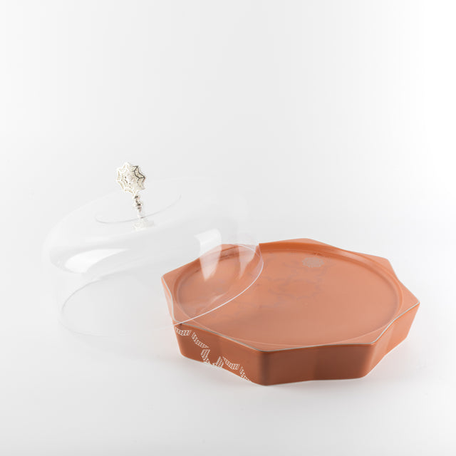 Otantik Octara - Cake Serving Set (9-Pc) - Orange & Silver