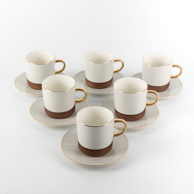 Otantik Sidrah - Cappuccino Set (12-Pc) - Walnut Gold - 240ml