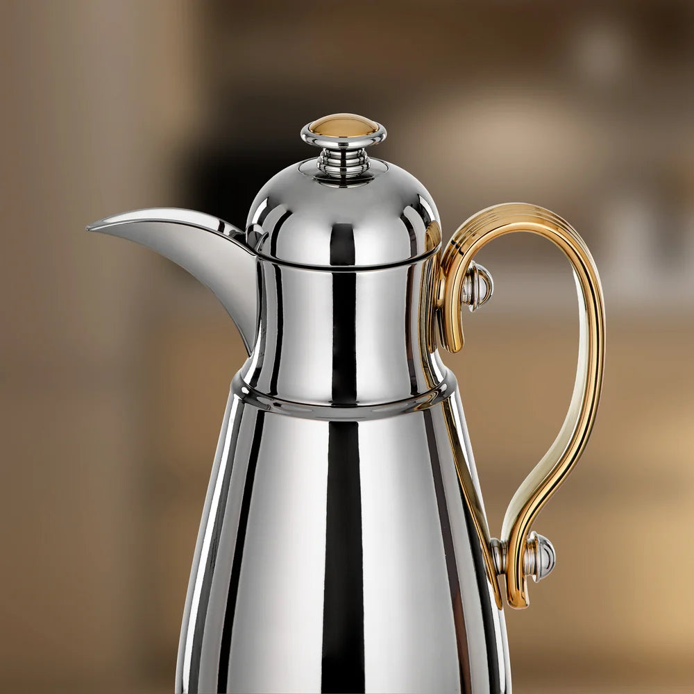 Almarjan Double Wall Vacuum Flask 0.5 Ltr, Silver & Gold