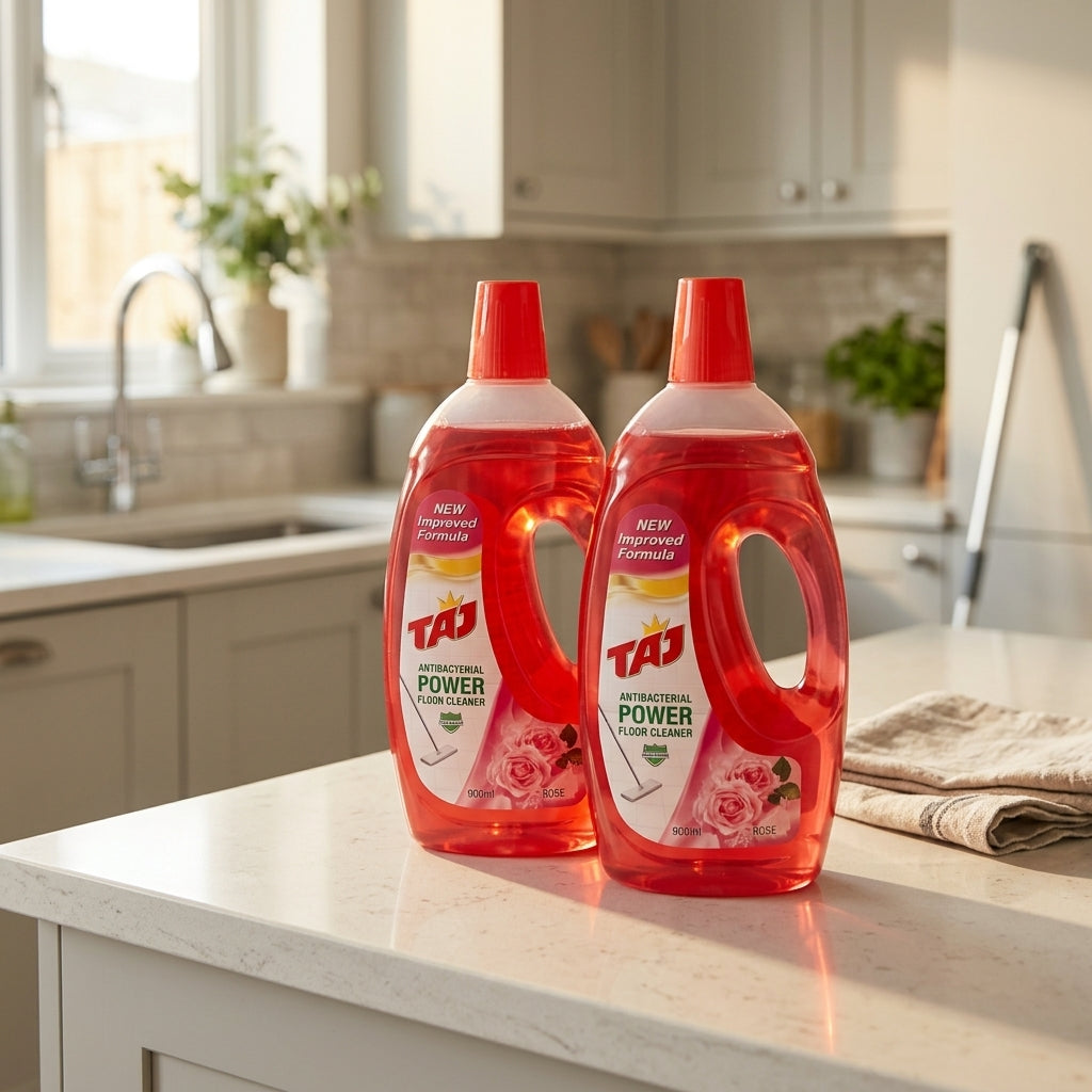 Taj Antibacterial Power Floor Cleaner – Rose 900 ml × 2 Pack