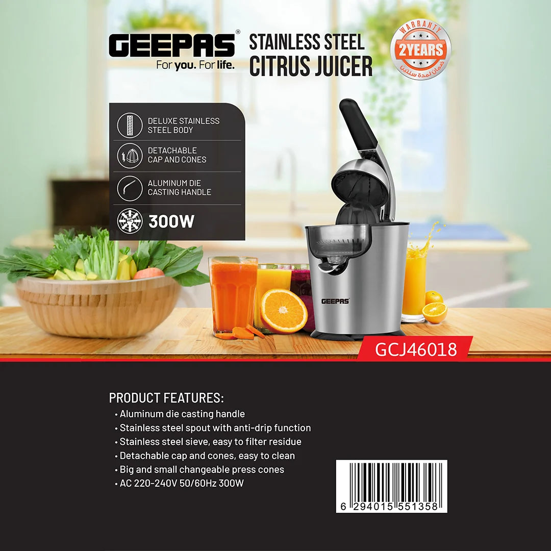 Geepas Stainless Steel Citrus Juicer GCJ46018