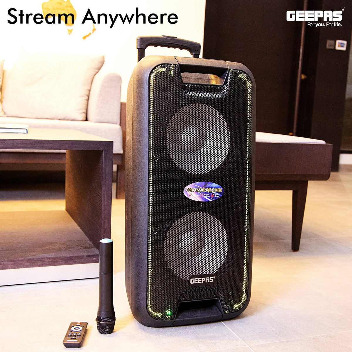 Geepas Portable & Rechargeable Professional Speaker GMS8574