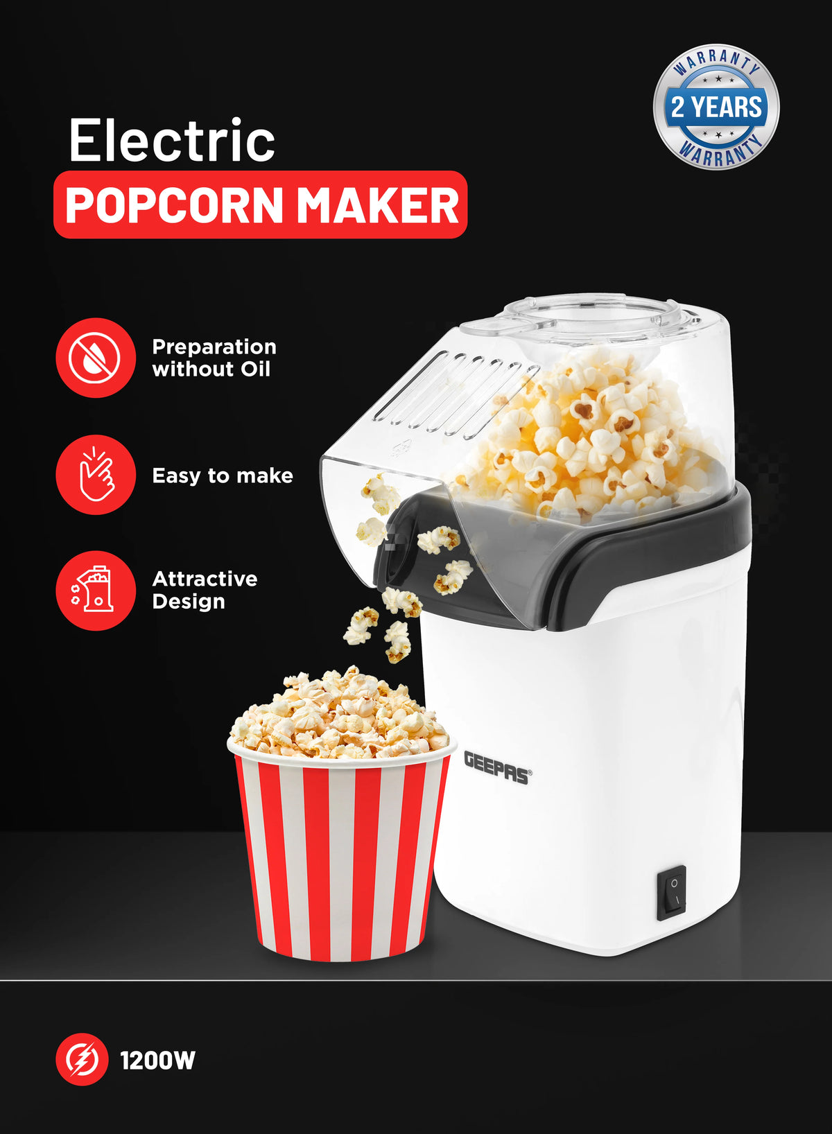 Geepas Popcorn Maker GPM840