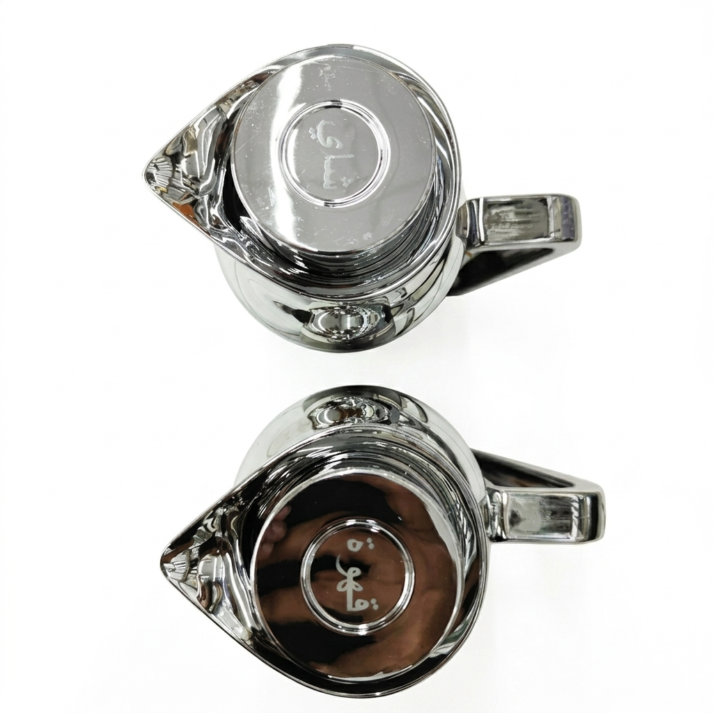 Mahra Stainless Steel Vacuum Flask Set – 1L + 1L – Silver Geometric Edition