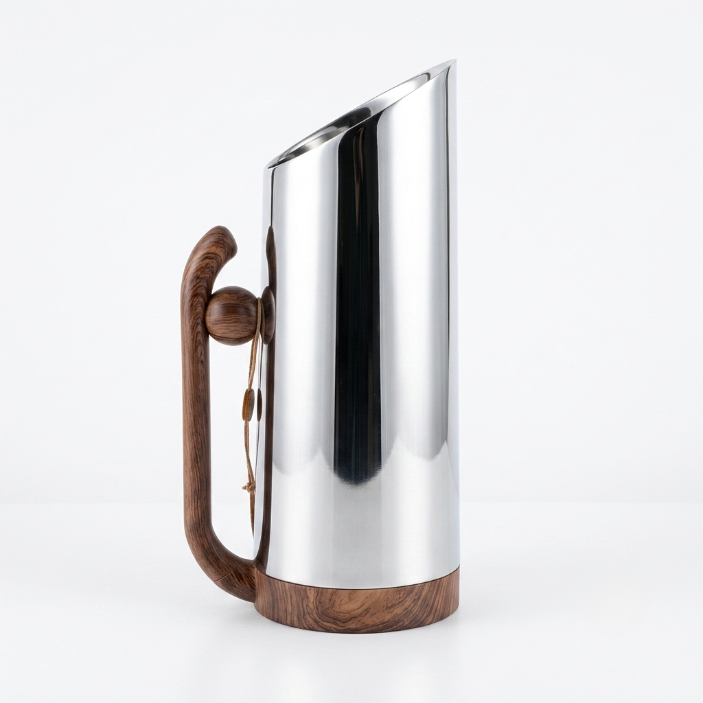 Mahra Stainless Steel Vacuum Flask – 0.8 Ltr – Silver/Dark Wood