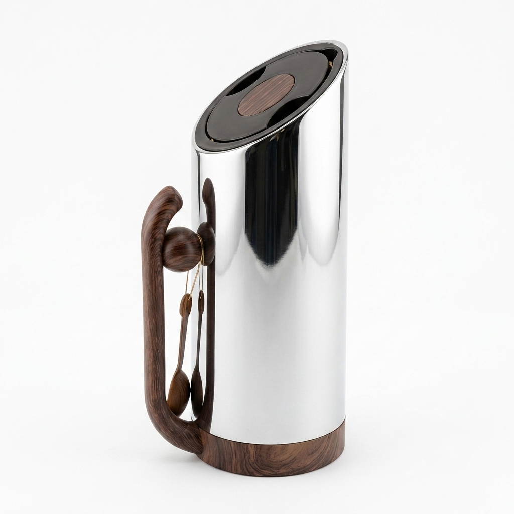 Mahra Stainless Steel Vacuum Flask – 0.8 Ltr – Silver/Dark Wood