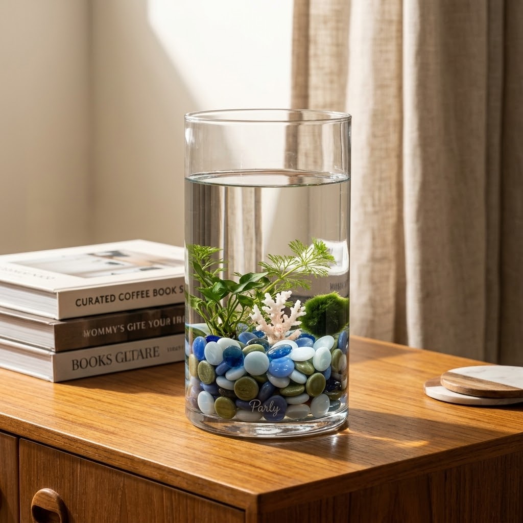 Habibi Decorative Glass Pebbles, Mixed Colours, 100 Gram Pack, Approx. 2 cm Each