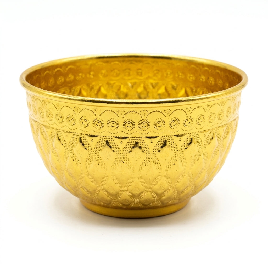Diamonds Aluminium Mixing Bowl 12 cm – Gold Embossed Design