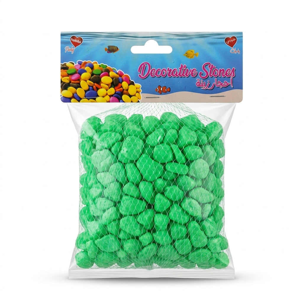 Habibi Decorative Stones Green – 100 Gram Pack, Approx. 1 cm Each