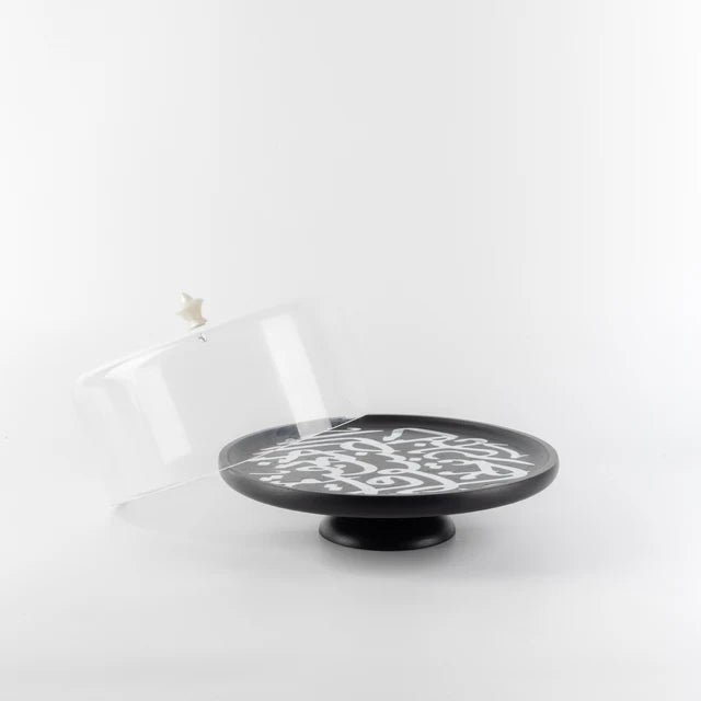 Otantik Sidrah - Cake Serving Set (9-Pc) - Midnight Silver 30*20cm
