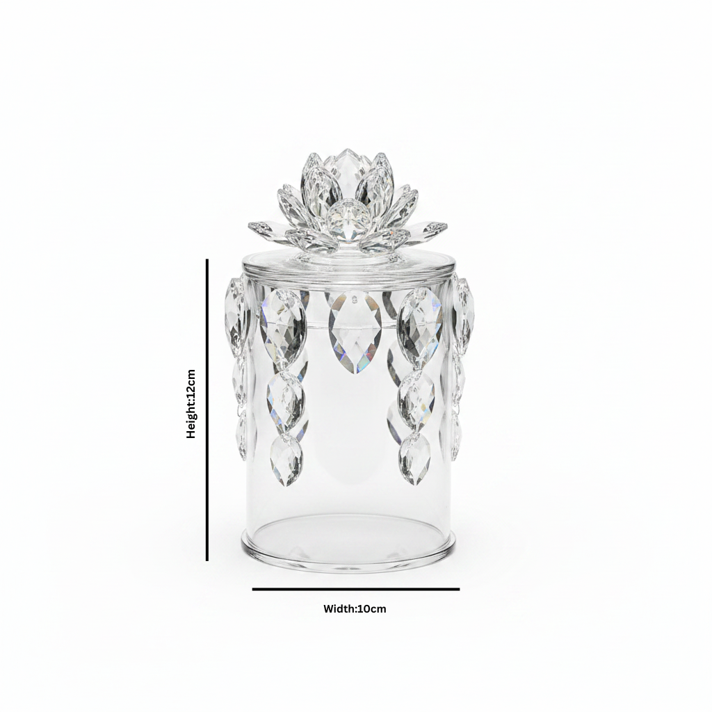 Glass Candy Pot with Lid - 12× 10cm