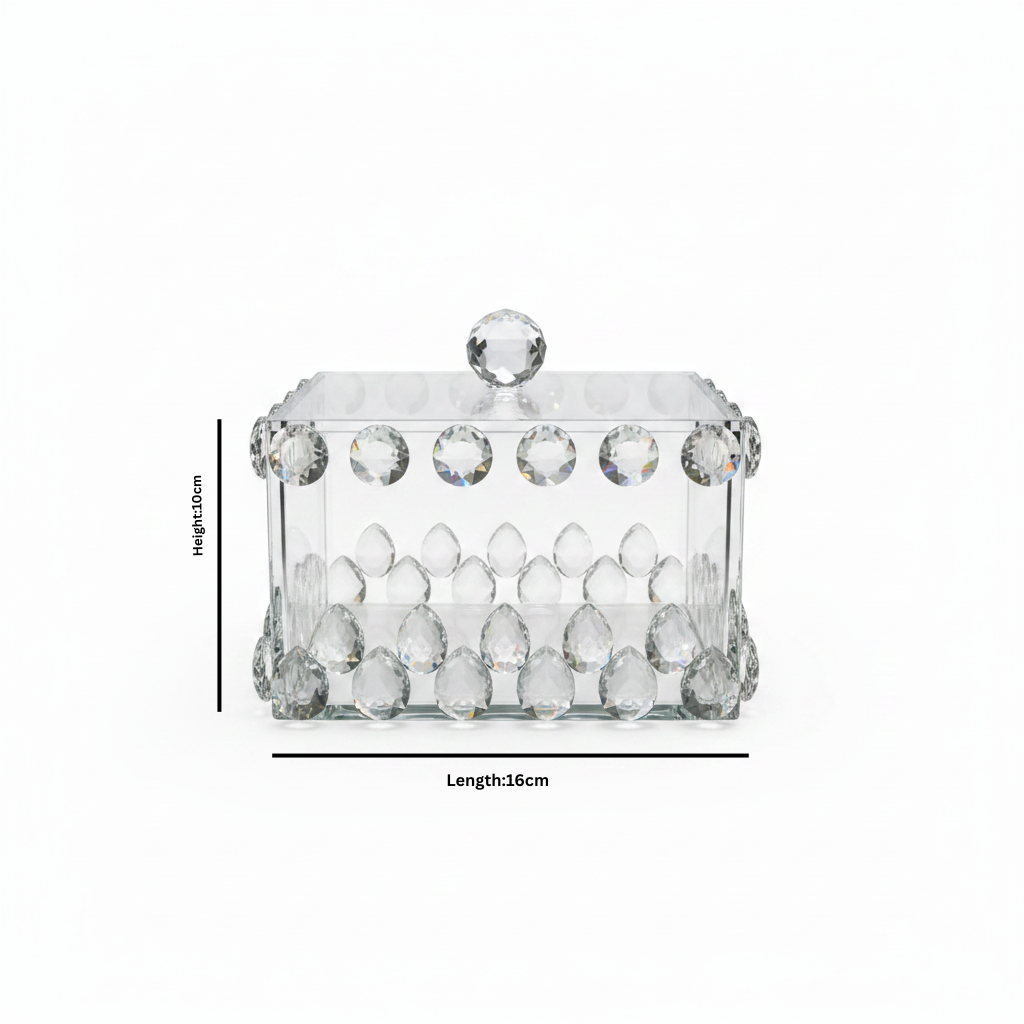 Glass Candy Pot with Lid - 16×10cm