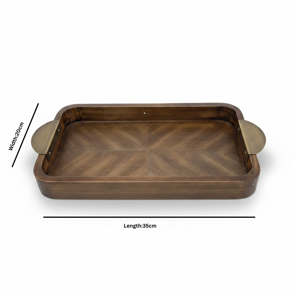 Luhpar Rectangle Wooden Serving Tray - 35×20cm