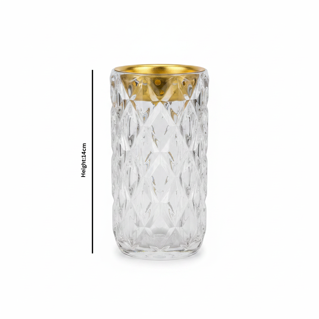 Crystal Diamond-Cut Glass Incense Burner - 14cm