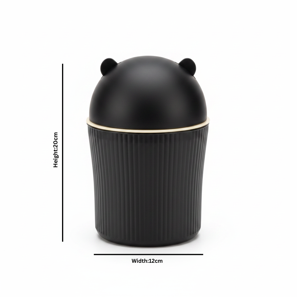 Apex Matte Black & Cream Bear Ear Mini Table Bin - 20×12cm