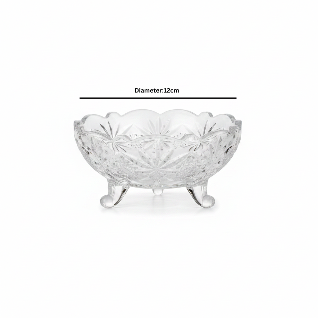 Crystal Glass Dessert Bowl - 12cm