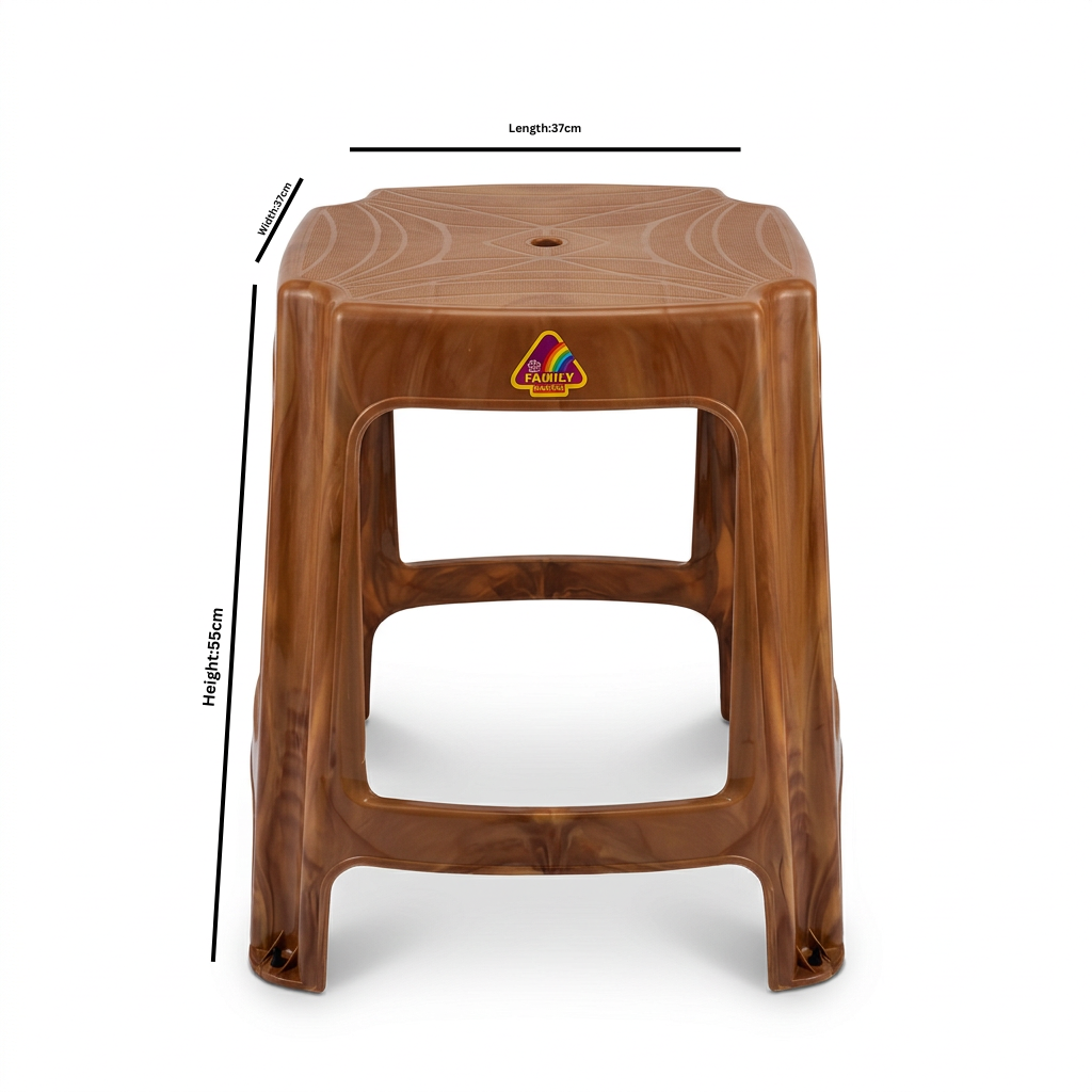 Family Plastic Stool Brown - 55×37×30cm