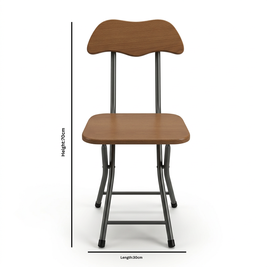 Wooden & Metal Folding Chair - 70×30cm