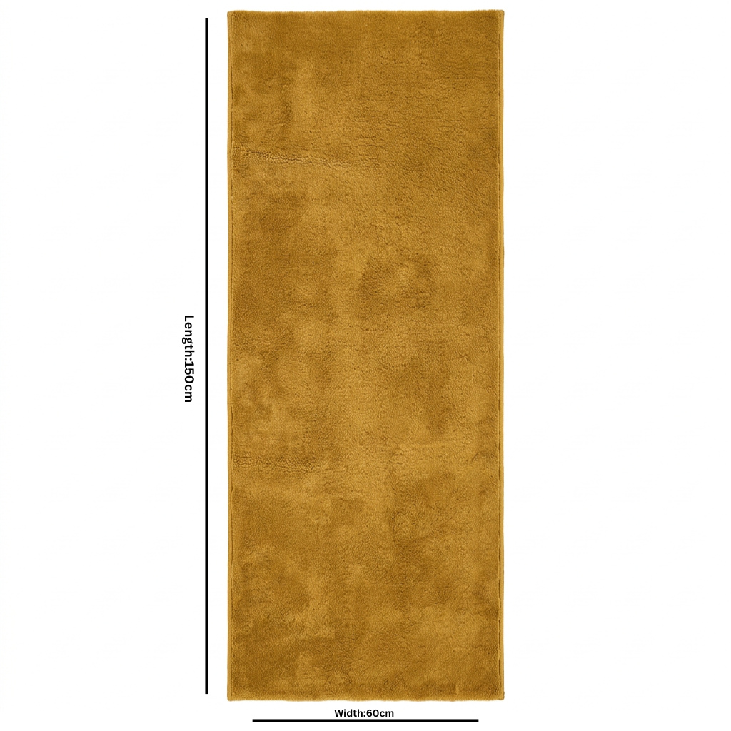Fur Door Mat Mustard Gold – 60×150cm