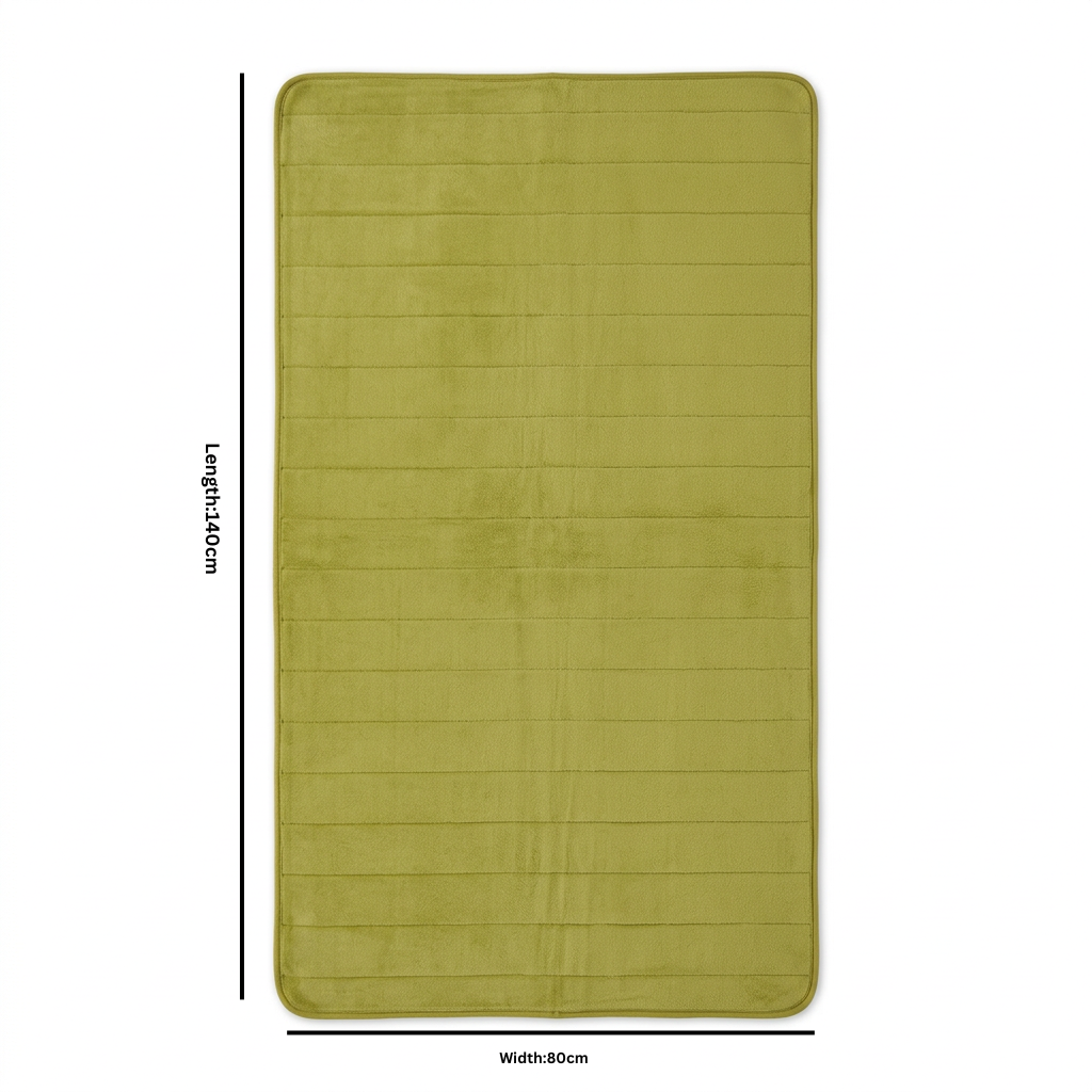Fur Door Mat Olive Green - 80×140cm