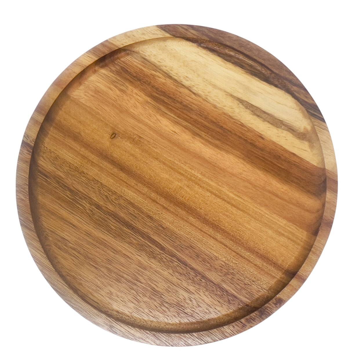 AKDC Round Metal Footed with Wooden Cake Tray 23cm*18cm, Ivory/Wooden