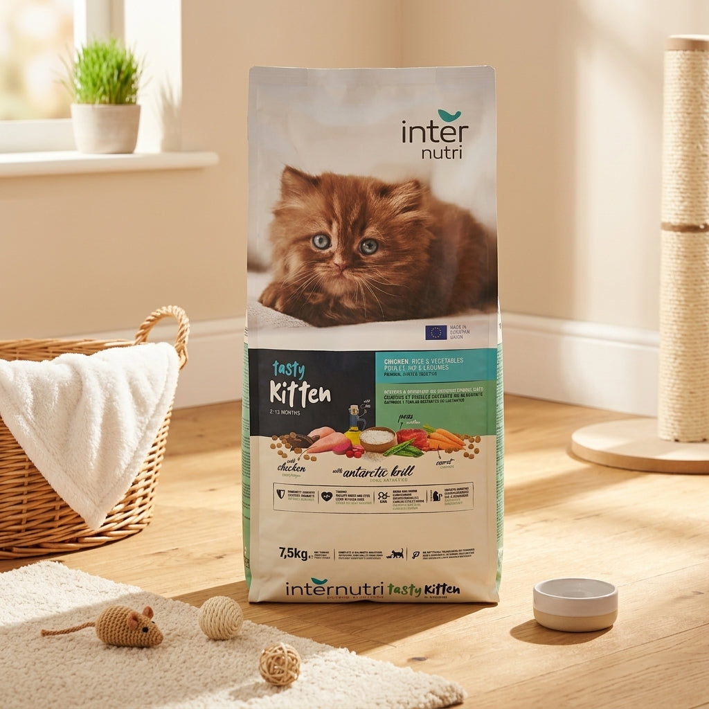 Inter Nutri Tasty Kitten Dry Cat Food with Chicken, Rice & Vegetables – 7.5 kg