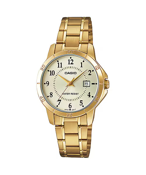 Casio Classic Gold-Tone Analog Watch (LTP-V004G/MTP-V004G)