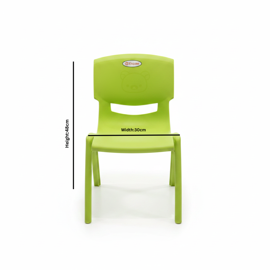 Esqube Plastic Baby Chair – 48×30 cm - Lime Green / Blue