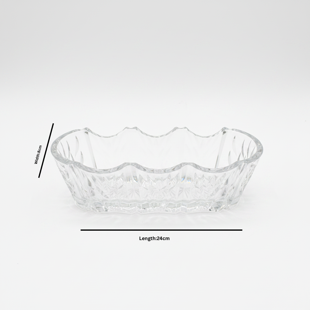 Glass Crystal Cutlery Holder - 24×8 cm