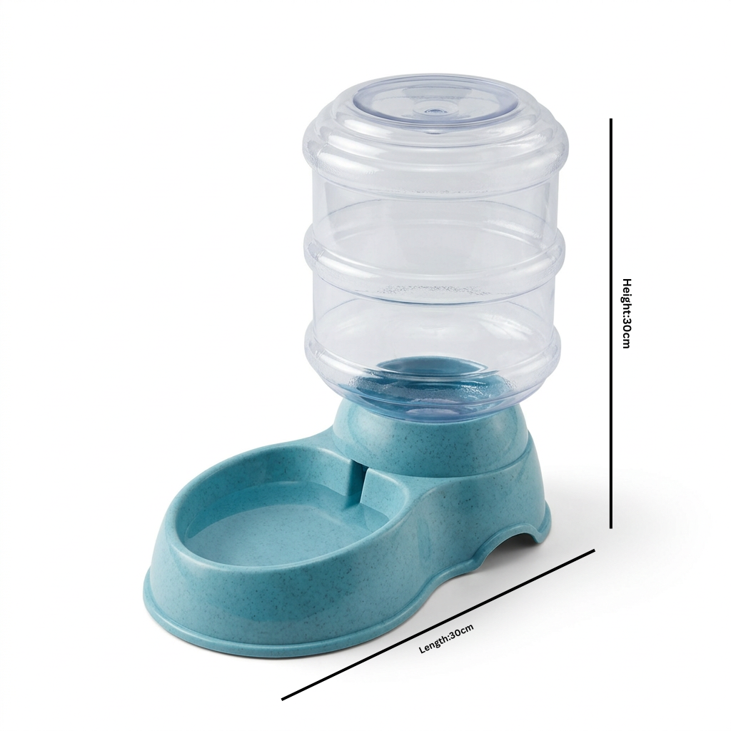 Plastic Pet Water Feeder with Clear Reservoir Blue - 30×30cm