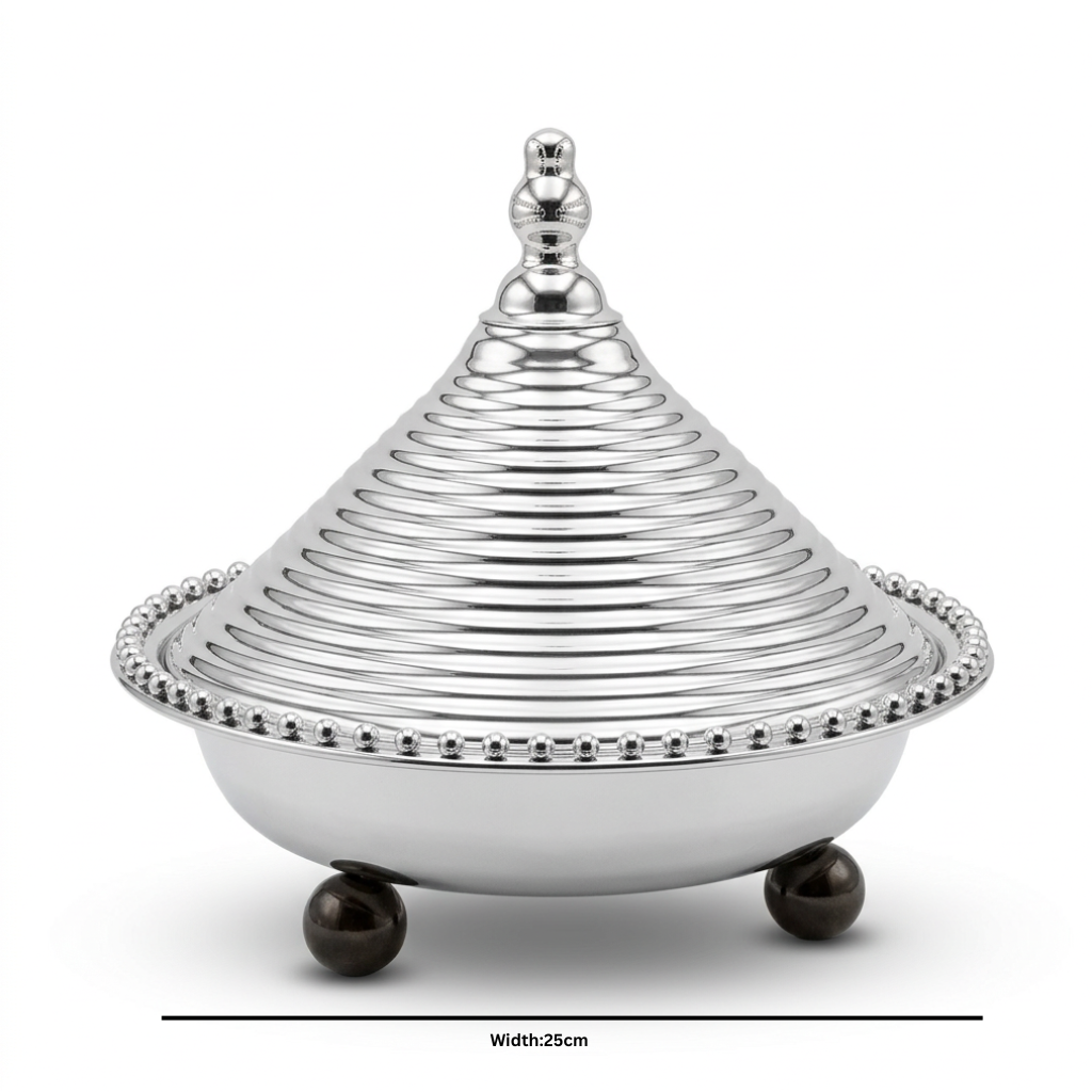 Metal Tajine with Decorative Conical Lid – 25 cm