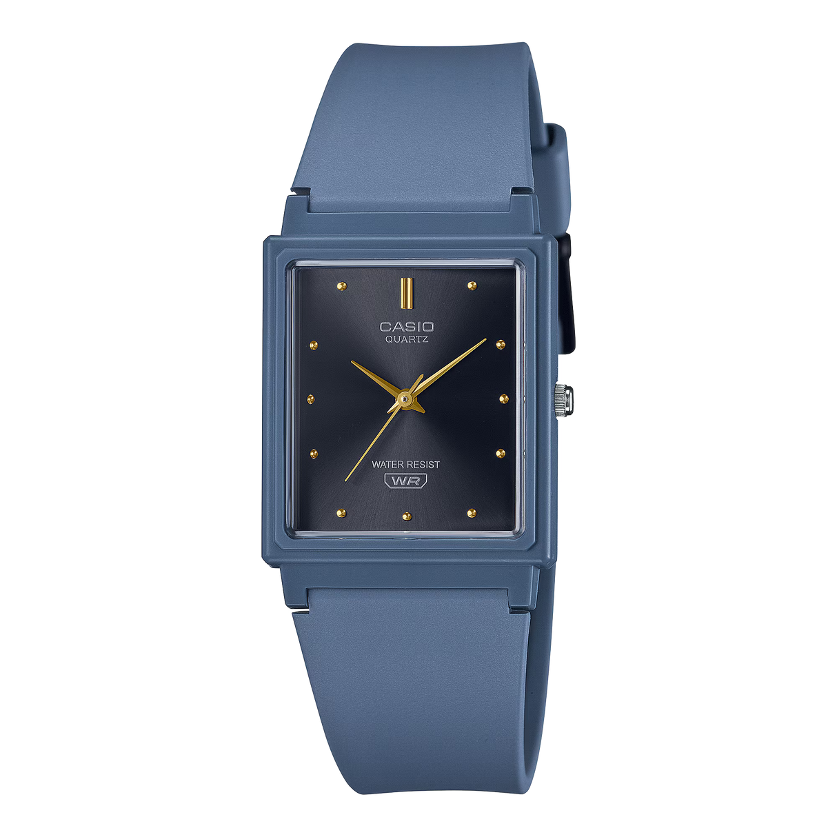 Casio MQ-38UC-2A2 Classic Quartz Analog Black Dial Matte Light Blue Resin Watch