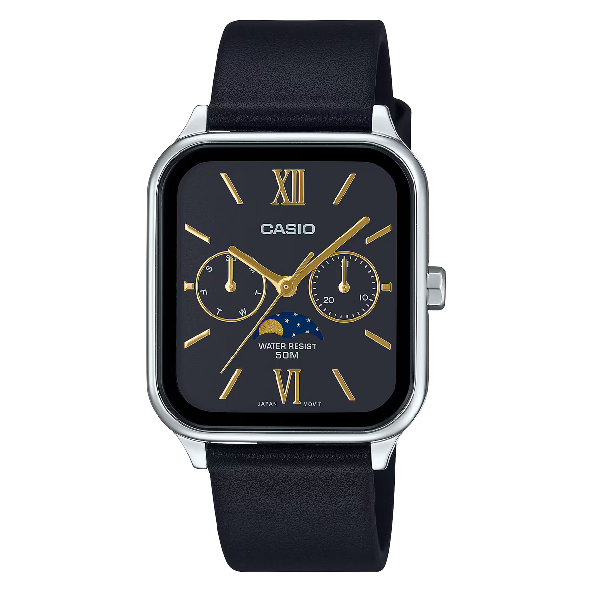 Casio MTP-M305L-1A2 Black Analog Moon Phase Men's Watch