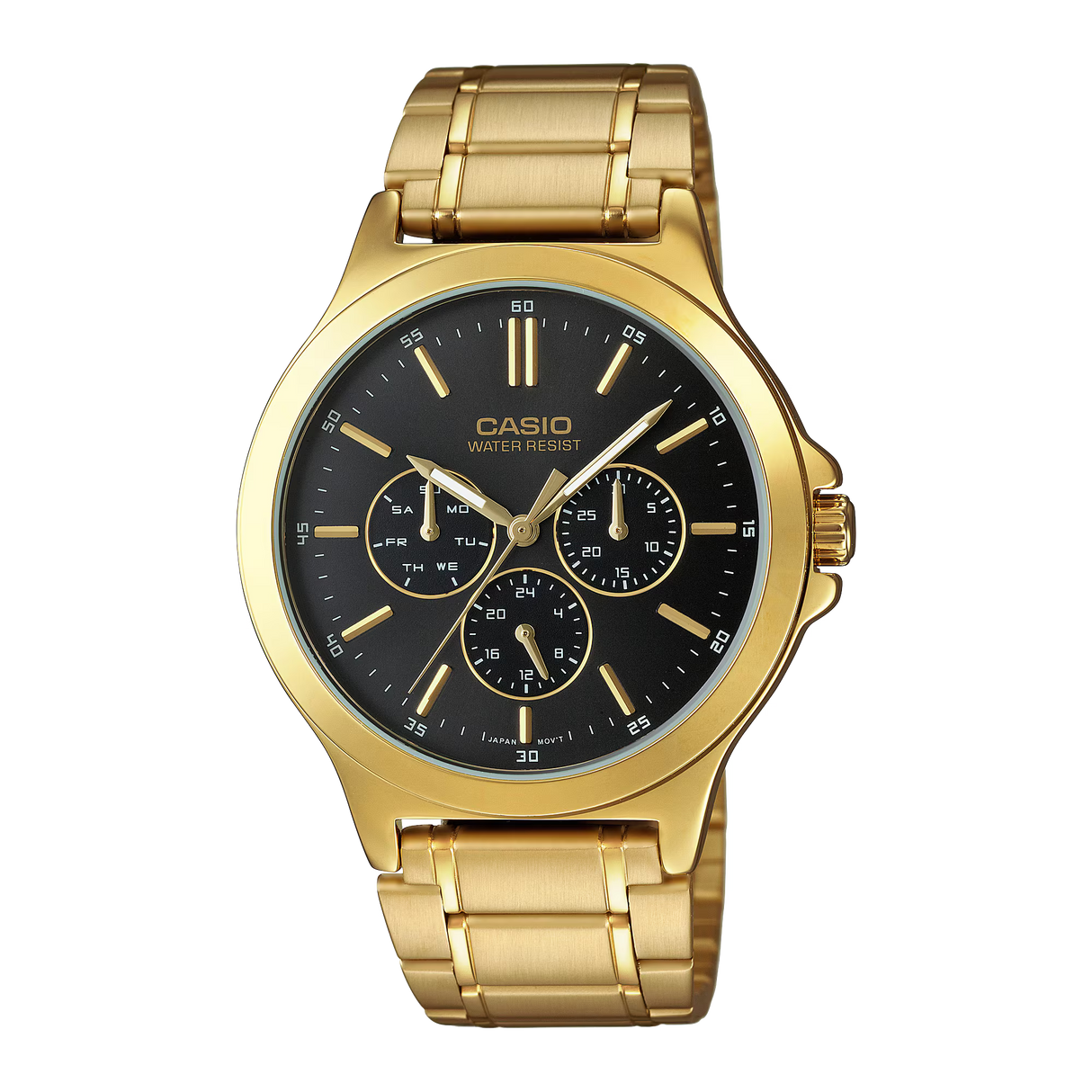 Casio MTP-V300G-1AUDF Men's Formal Black Dial Gold Band