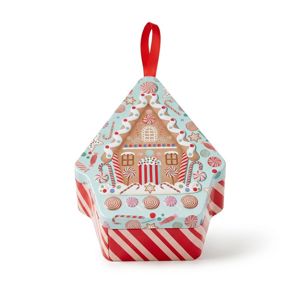 Metal Christmas Candy Box - 13cm