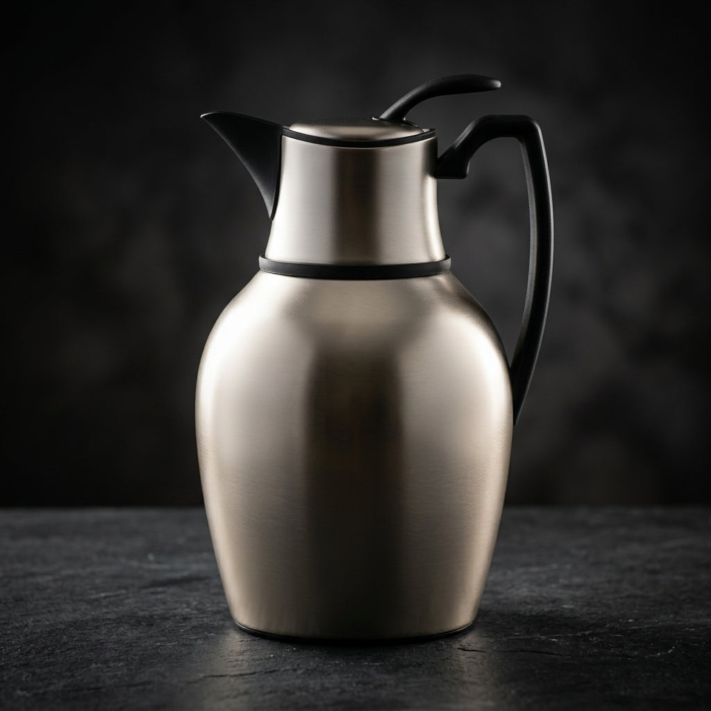 Mydot Vacuum Flask 0.5 Litre – Matt Nickel with Black Finish