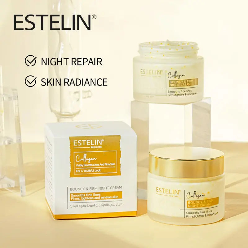 Estelin Collagen Bouncy & Firm Night Cream 50g – Smooths Fine Lines & Firms Skin
