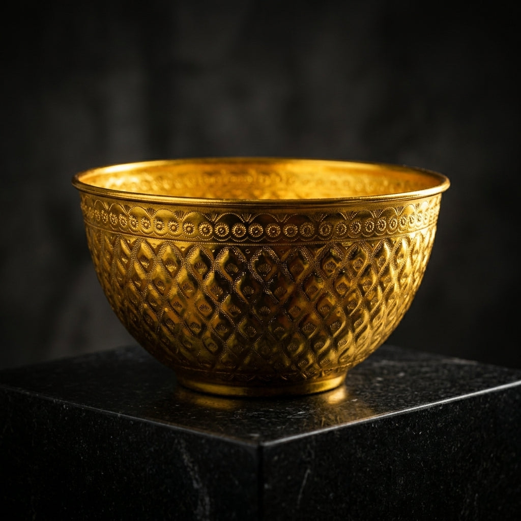 Diamonds Aluminium Mixing Bowl 18 cm – Gold Embossed Design