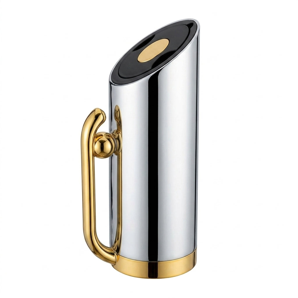 Mahra Stainless Steel Vacuum Flask – 0.8 Ltr – Silver & Gold