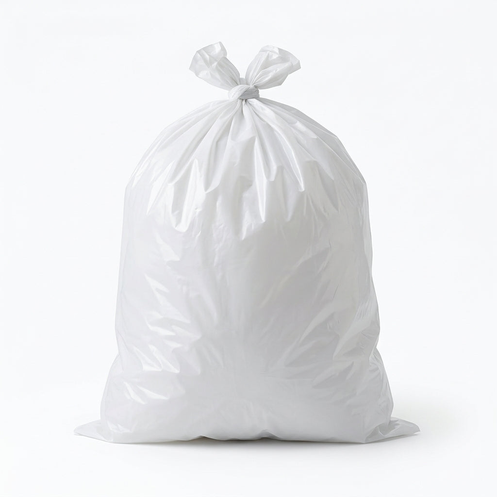 Garbage Bags, 10 Gallon, 54 × 60 cm, White, 30 Bags per Roll (X Small) – Pack of 3